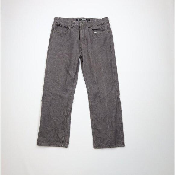 Vintage 90s Y2K Streetwear Mens 36x30 Faded Baggy Fit Wide Leg Denim Jeans Gray